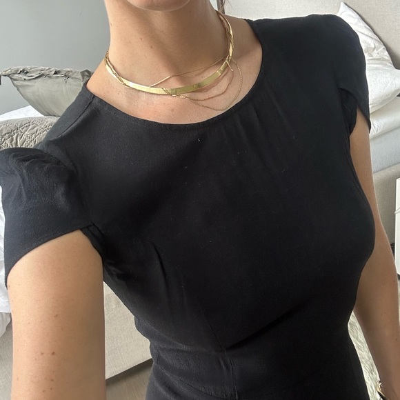 Reformation black cap flutter sleeve short dress - Picture 6 of 6